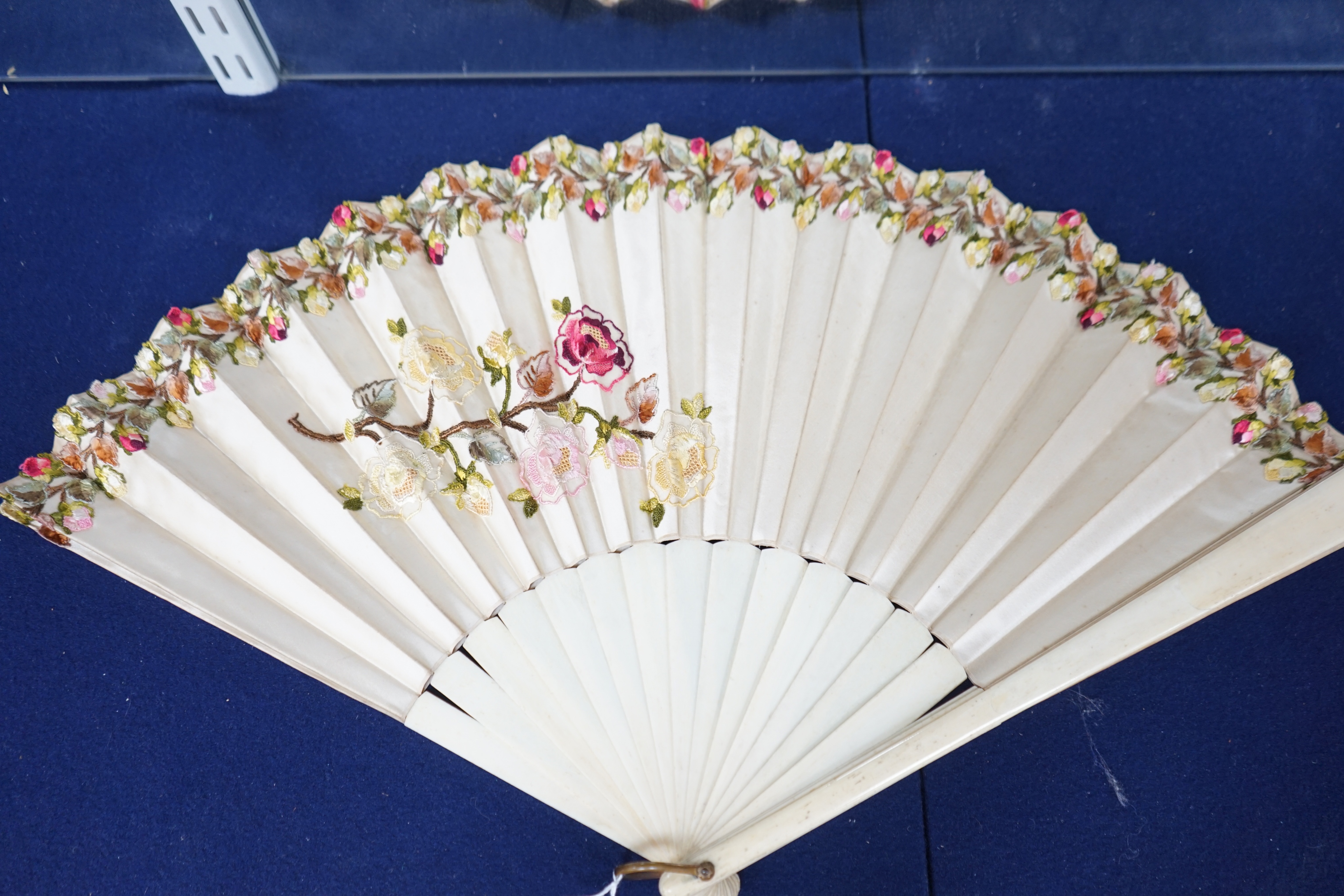 A collection of 10 fans, including some ivory and bone, 19th/early 20th century